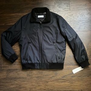 Calvin Klein Men’s Weather and Wind Resistant Coat Navy and Black Medium NWT